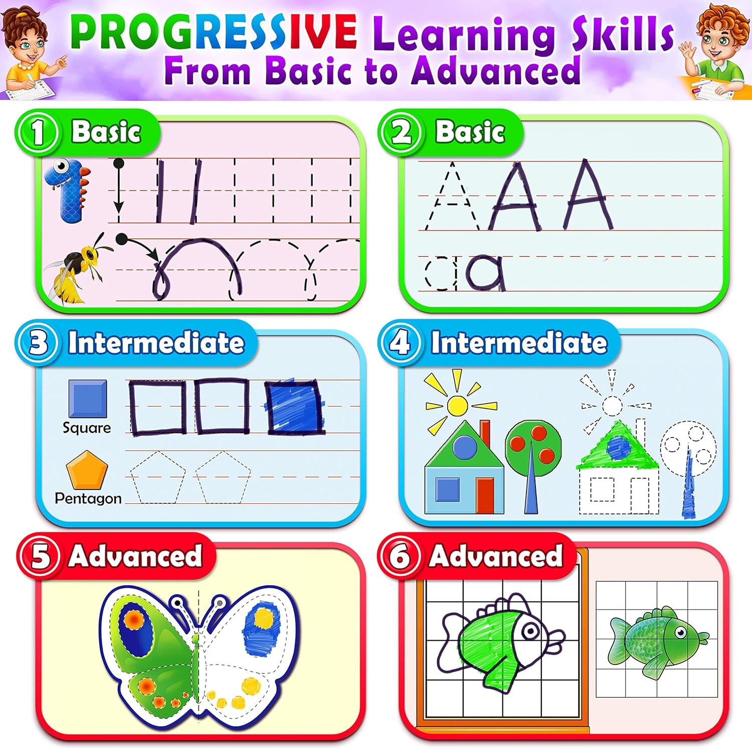 image:imageCurious 2 Learn Hardcover Preschool Activity Workbook for Kids Ages 35  32 Montessori Learning Activities with 9 Markers  ABC Numbers Colors amp Shapes  Educational Gift for Boys amp GirlsPink