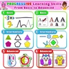 image:imageCurious 2 Learn Busy Book for Toddlers 35  Montessori Preschool Learning Activities Velcro Sensory Toy Travel Toys Airplane Car 28 Activities with Carry Bag amp Markers  PreK Gift Boys GirlsPink