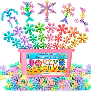 image:imageCurious 2 Learn Building Blocks 300ct  STEM Toys for Creativity  4 Year Old Boy Birthday Gift  Interlocking Discs Set  5 Year Old Boy Birthday Gift  Educational ToysPastel